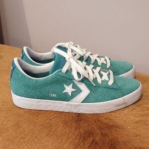 Converse Teal and White Dial Tone Suede Sneakers